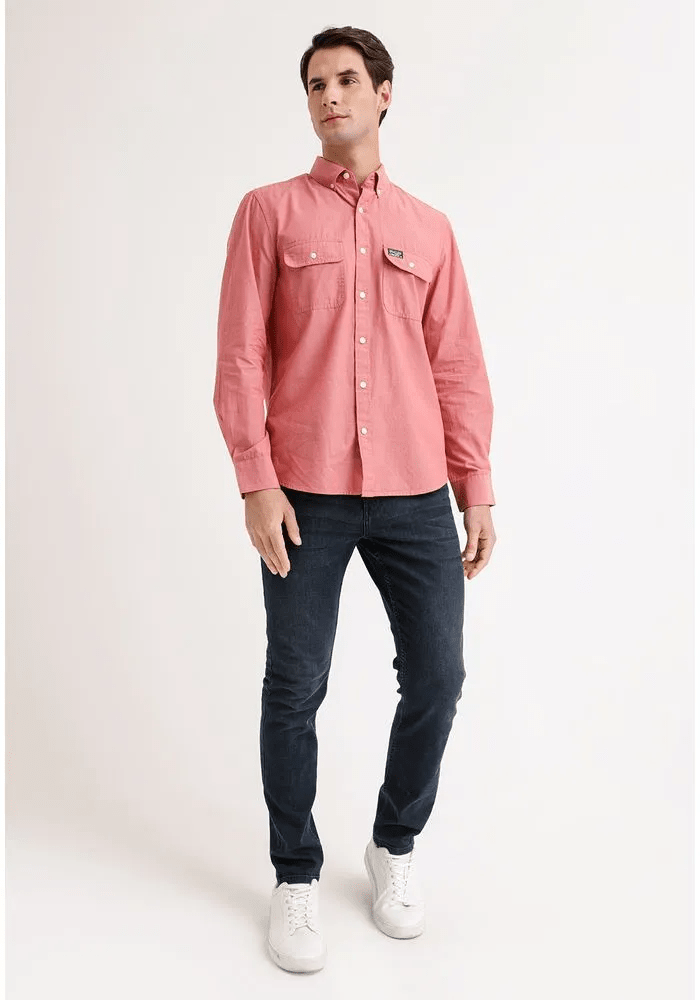 CAMISA MANGA LARGA HOMBRE OXFORD ROSADO V6000N0524
