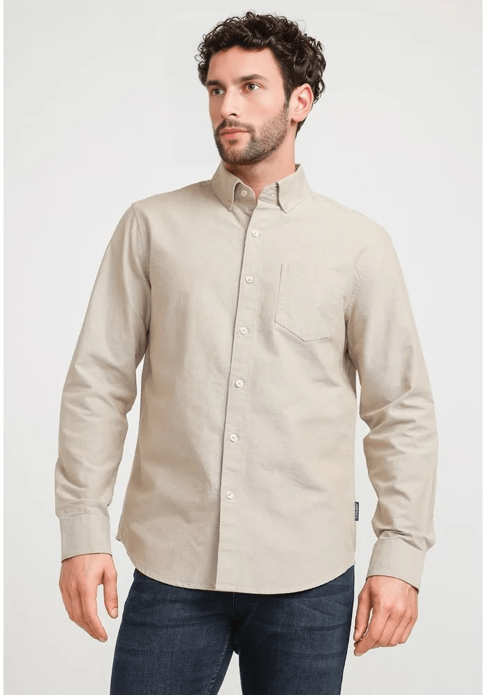 CAMISA CASUAL OXFORD CAQUI V6001N0921