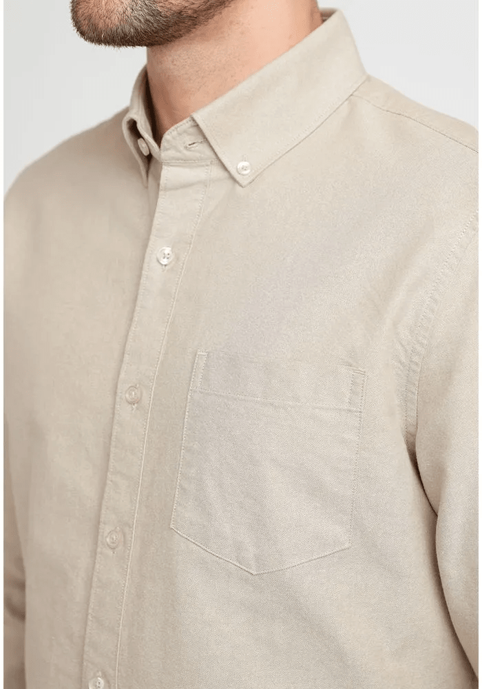 CAMISA CASUAL OXFORD CAQUI V6001N0923