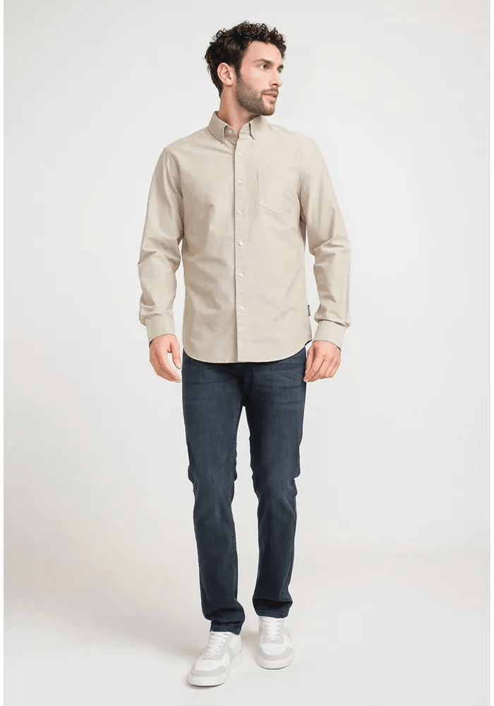 CAMISA CASUAL OXFORD CAQUI V6001N0924