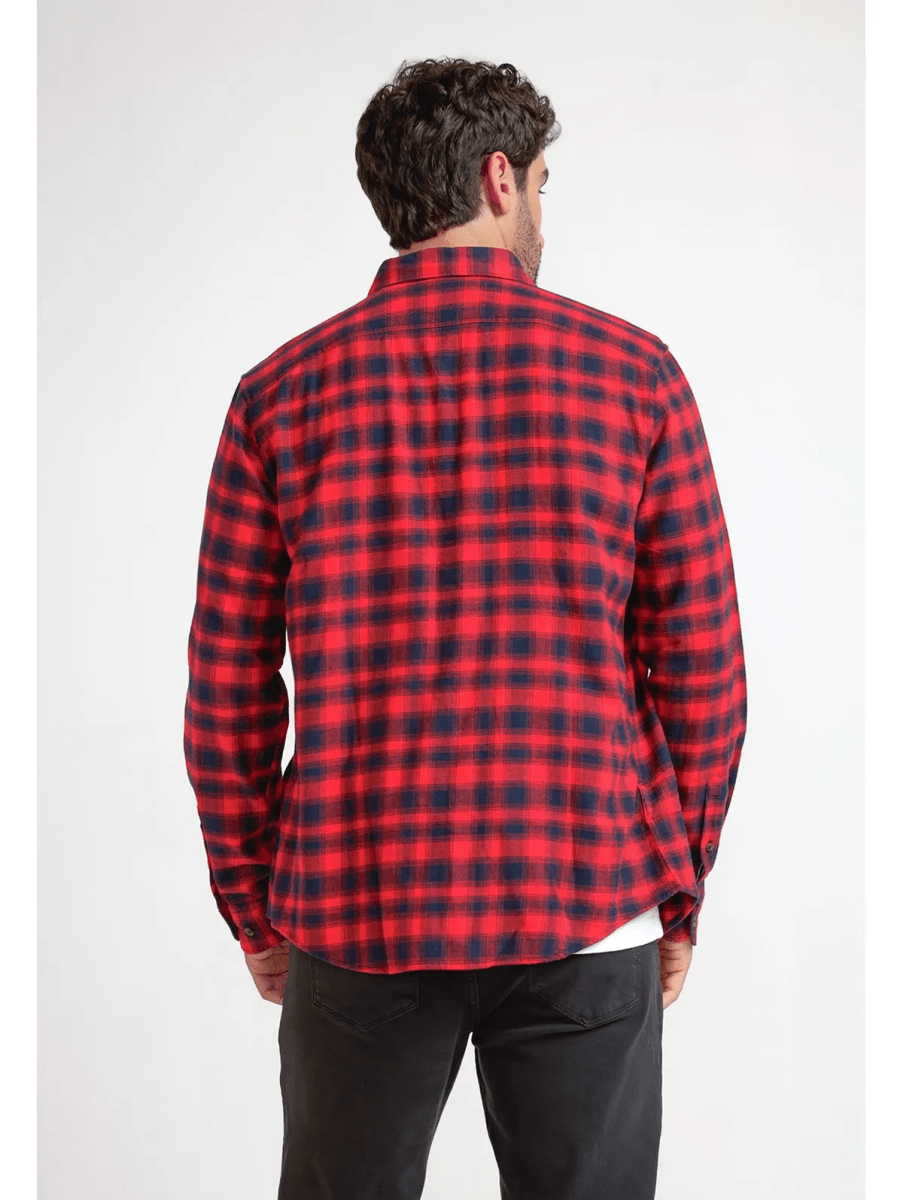CAMISA CASUAL A CUADROS DE FRANELA PARA HOMBRE V6001N0542