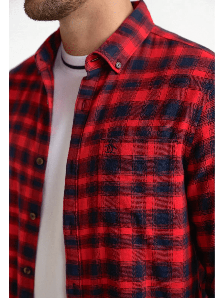 CAMISA CASUAL A CUADROS DE FRANELA PARA HOMBRE V6001N0543