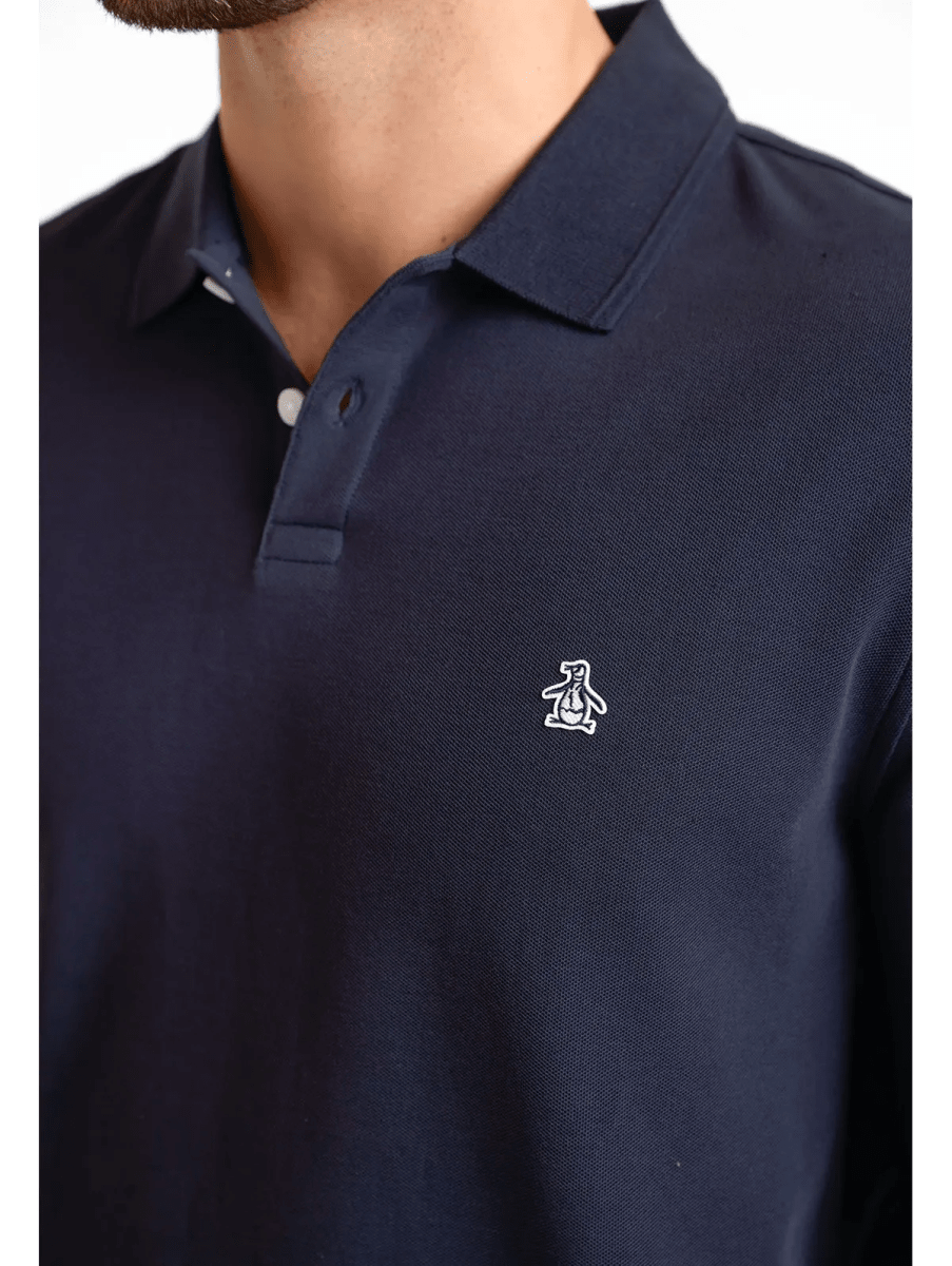 POLERAS POLO MANGA LARGA PIQUE ORGANICO AZUL MARINO V6000N0793