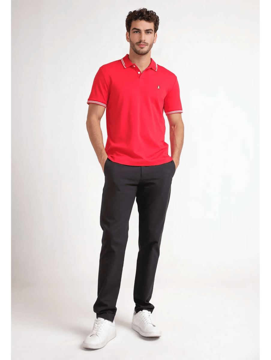 POLERA CASUAL POLO MANGA CORTA ROJO V6001N0544