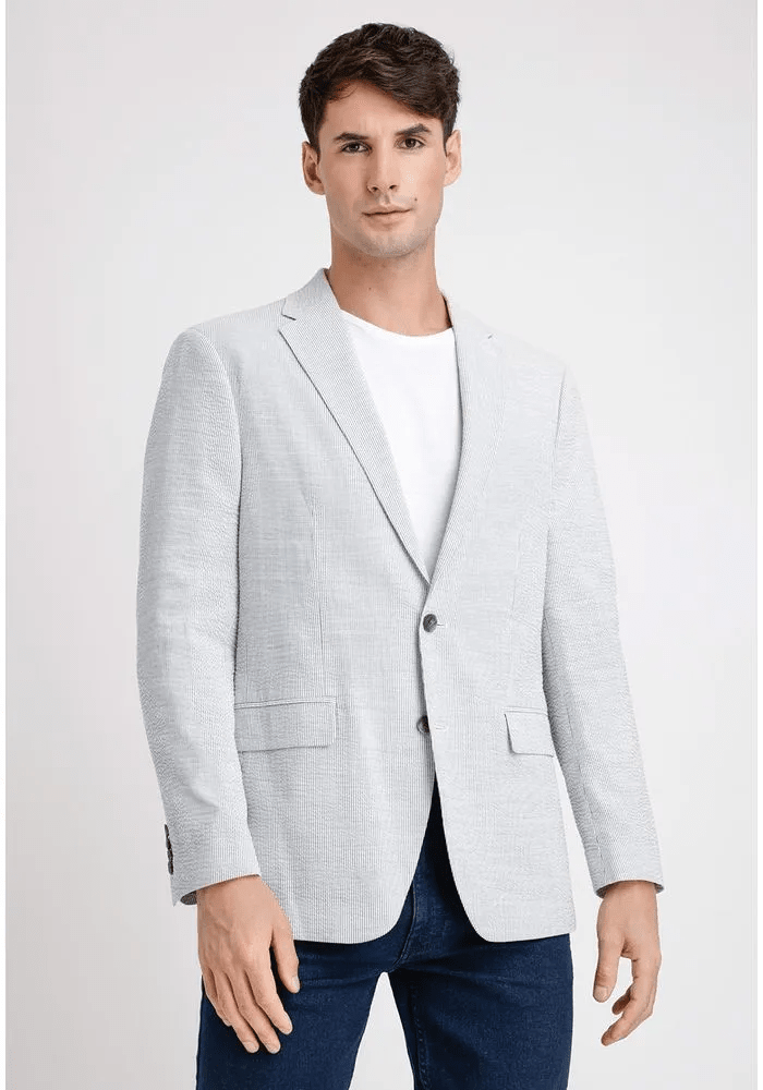 VESTON HOMBRE CASUAL GRIS CLARO V6000N0031