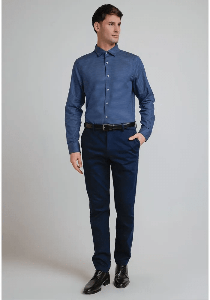 CAMISA CASUAL OXFORD AZUL PIEDRA V6001N0694