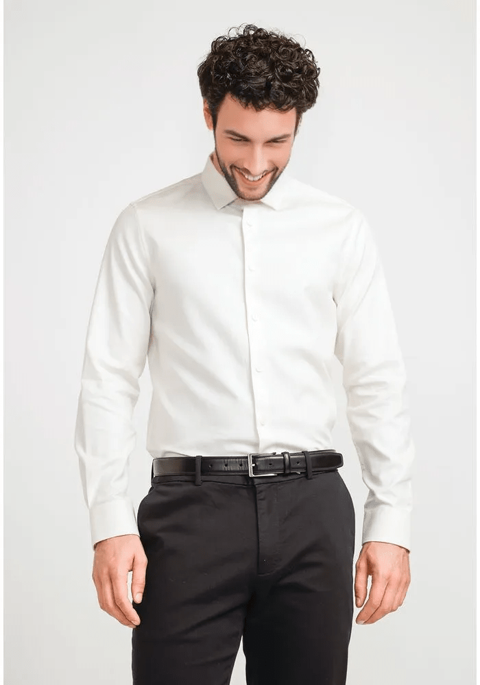 CAMISA CASUAL DOBBY BEIGE V6001N0351