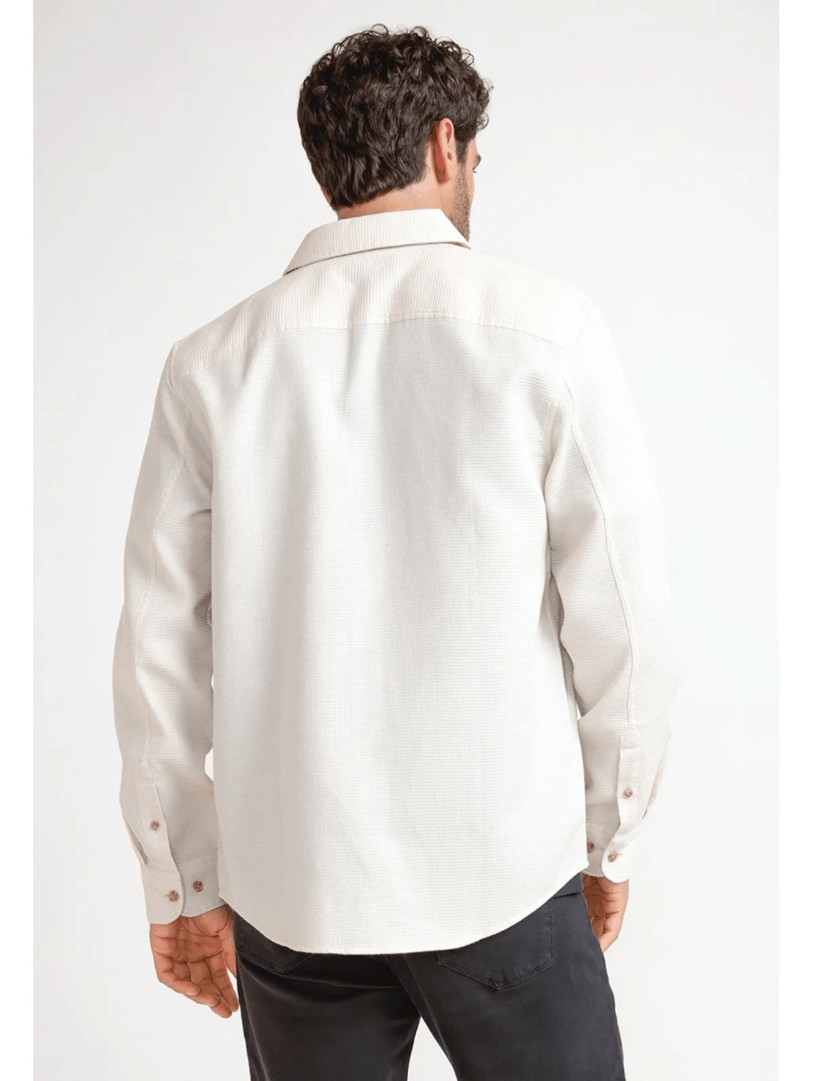 CAMISA CASUAL WAFFLE HOMBRE BEIGE V6003N0352