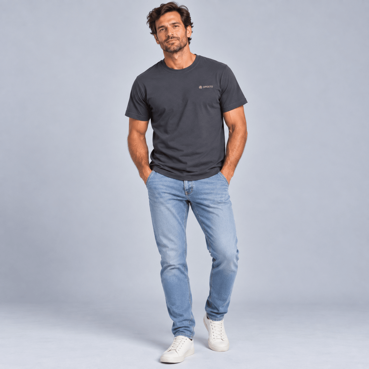 POLERA MANGA CORTA ESTAMPADA BASICA HOMBRE EBANO LI003N0054