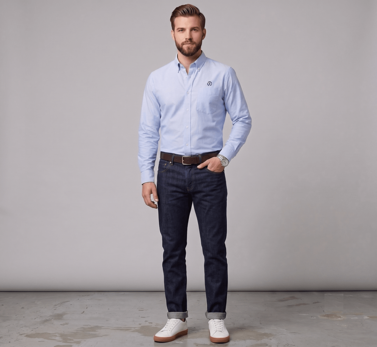 CAMISA OXFORD OPOSTO CELESTE I6001N0701