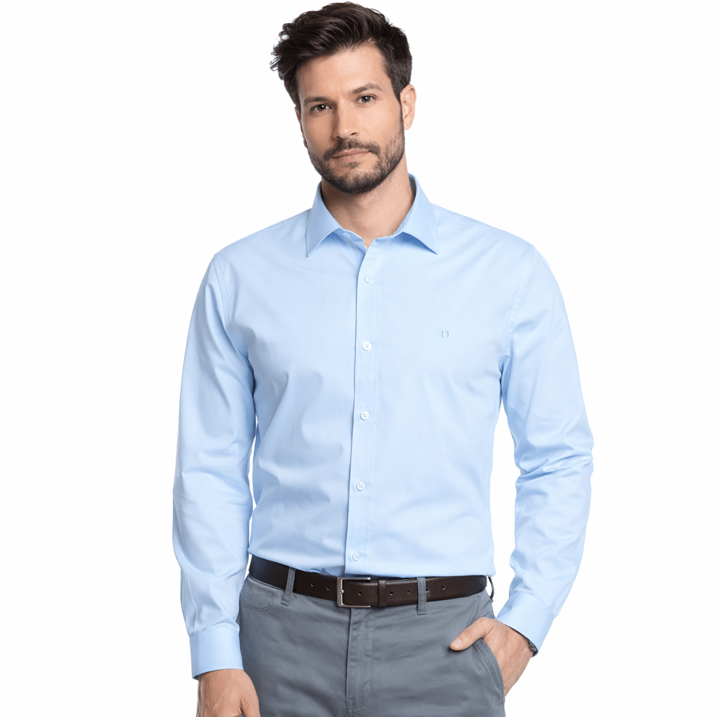 CAMISA DE VESTIR HOMBRE SLIM FIT CELESTE LI061N0701