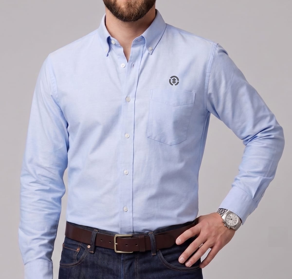CAMISA OXFORD OPOSTO CELESTE I6001N0701