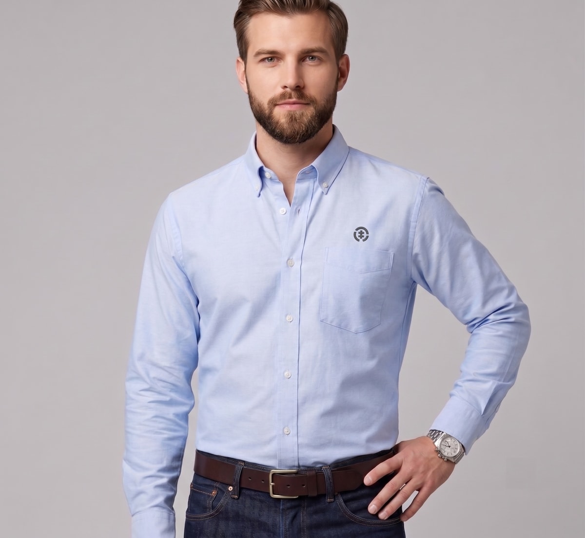 CAMISA OXFORD OPOSTO CELESTE I6001N0703