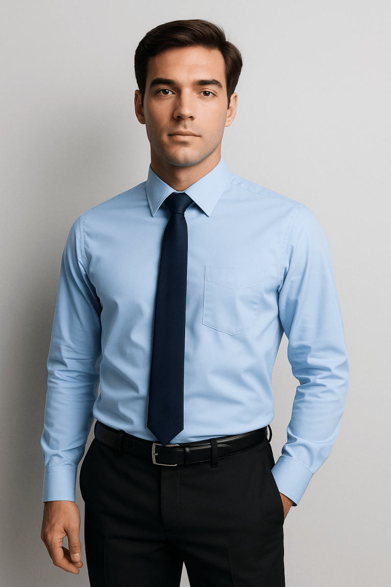 CAMISA LISA TAILORED FIT HOMBRE CELESTE LI060N0701