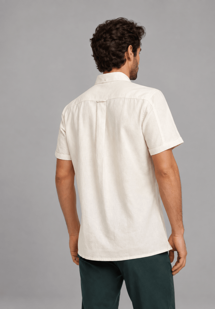 CAMISA MANGA CORTA DE LINO CRUDO V7000N0303