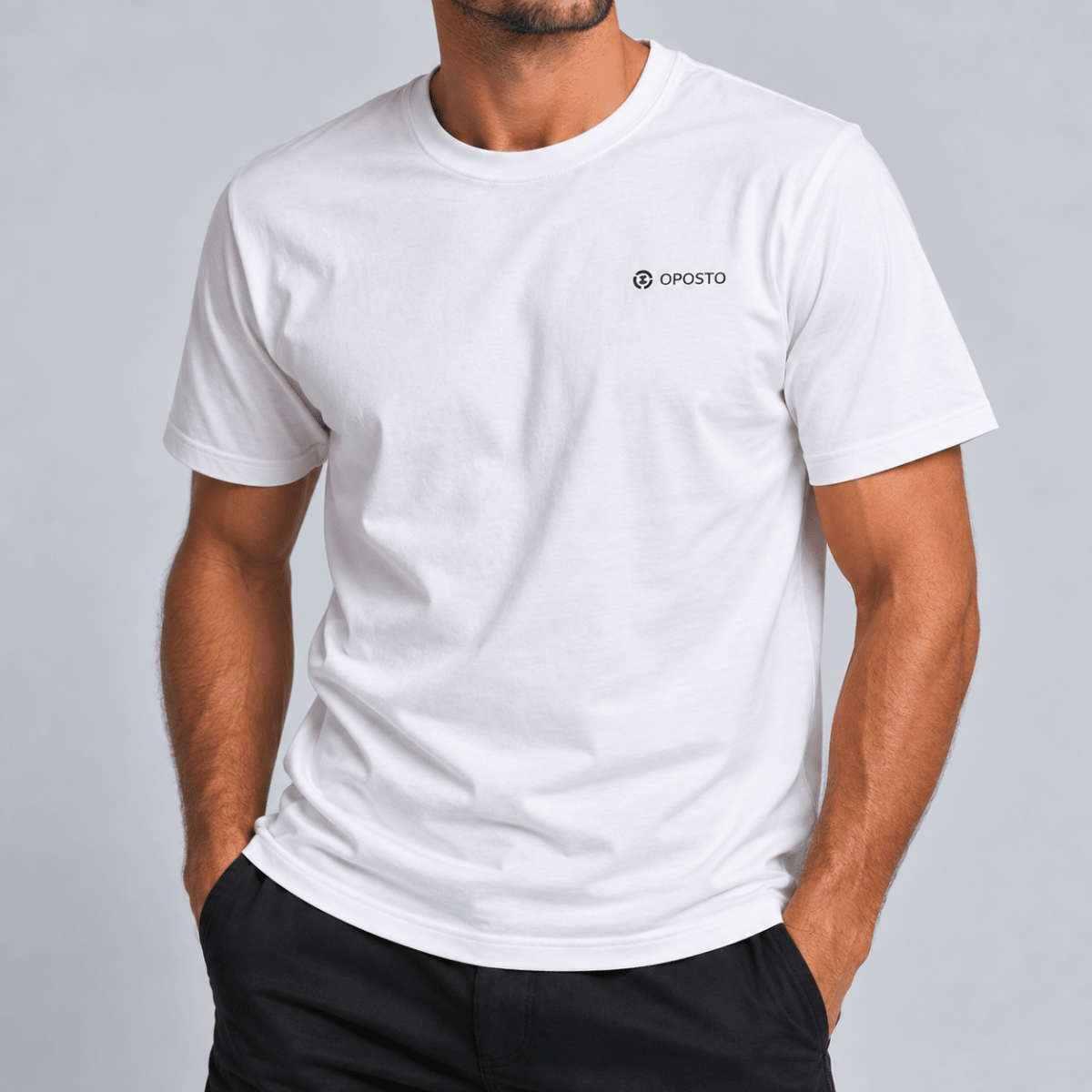 POLERA MANGA CORTA ESTAMPADA BASICA HOMBRE BLANCO LI003N0011