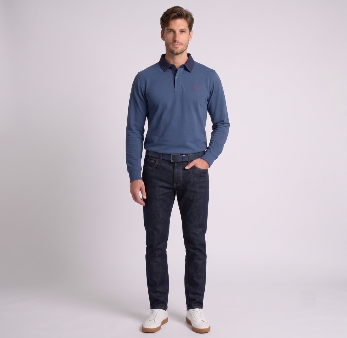 POLO MANGA LARGA RUGBY OPOSTO DENIM I6001N0841