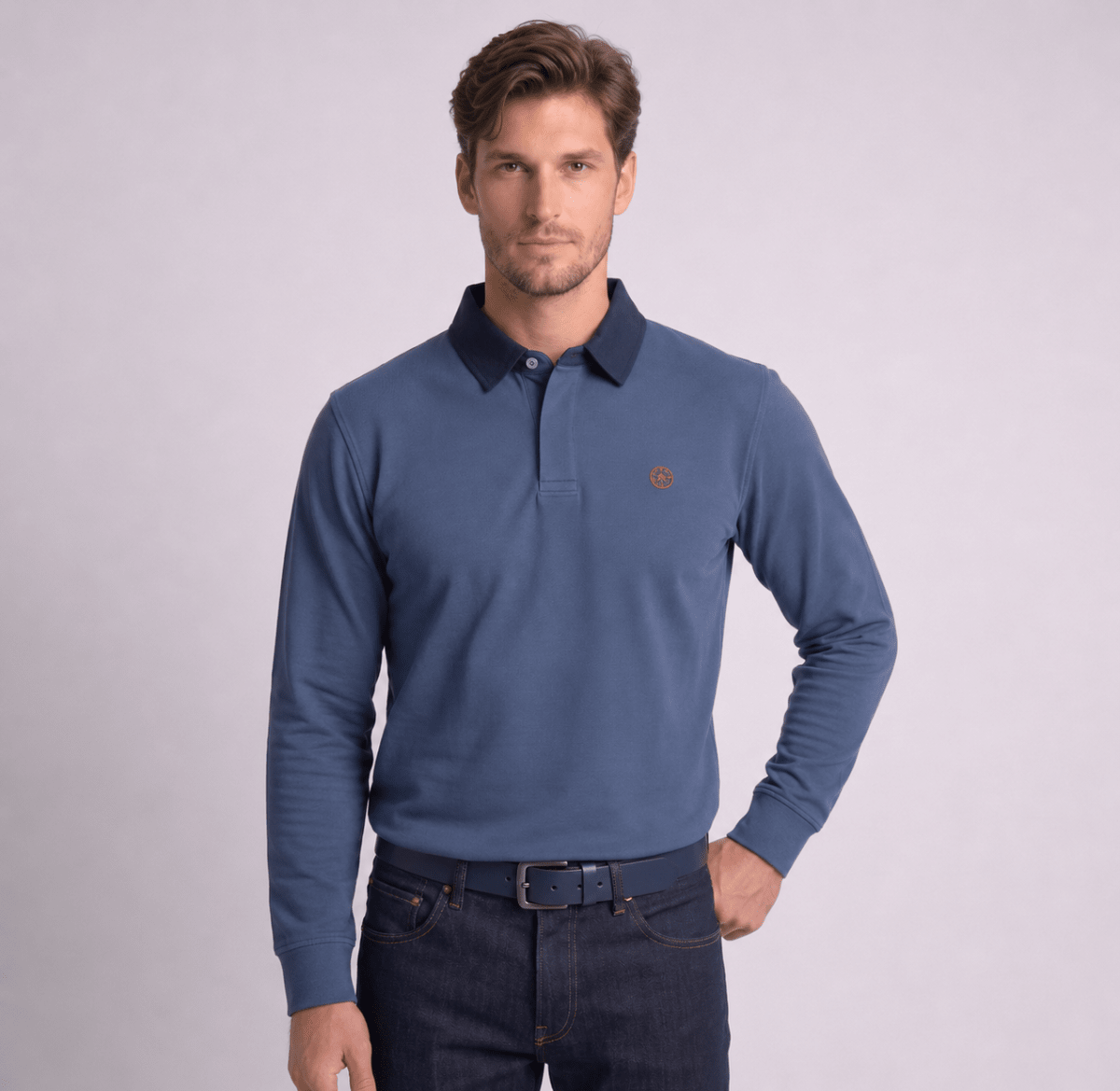 POLO MANGA LARGA RUGBY OPOSTO DENIM I6001N0843