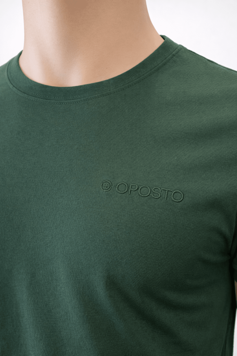 POLERA MANGA CORTA BASICA OPOSTO VERDE OSCURO LI000N0133