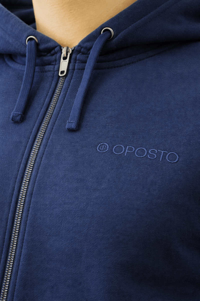 POLERON BÁSICO FULL ZIPPER OPOSTO AZUL MARINO LI002N0793