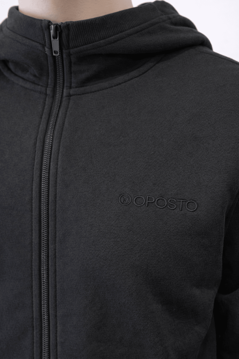 POLERON BÁSICO FULL ZIPPER OPOSTO NEGRO LI002N0093