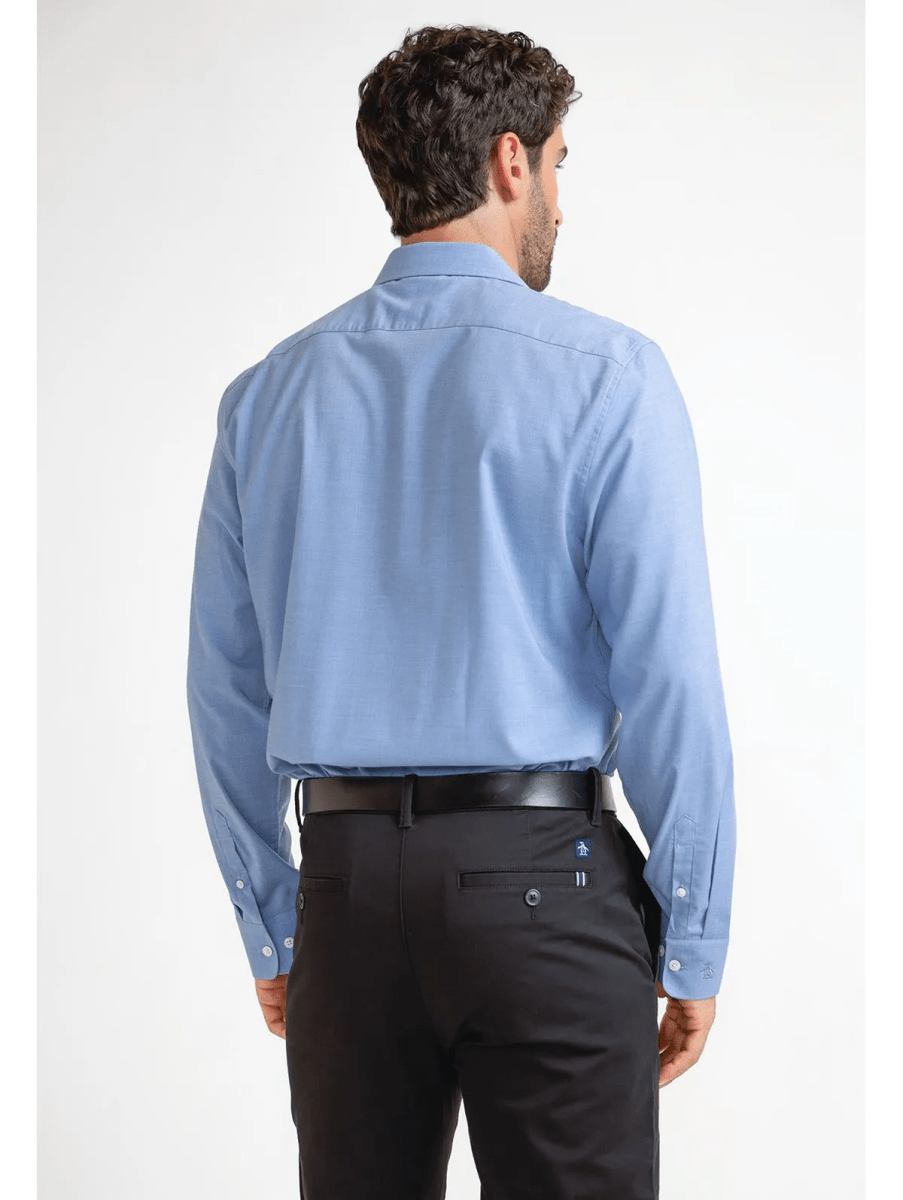CAMISA DE VESTIR HOMBRE MICRODISEÑO CELESTE V6004N0722