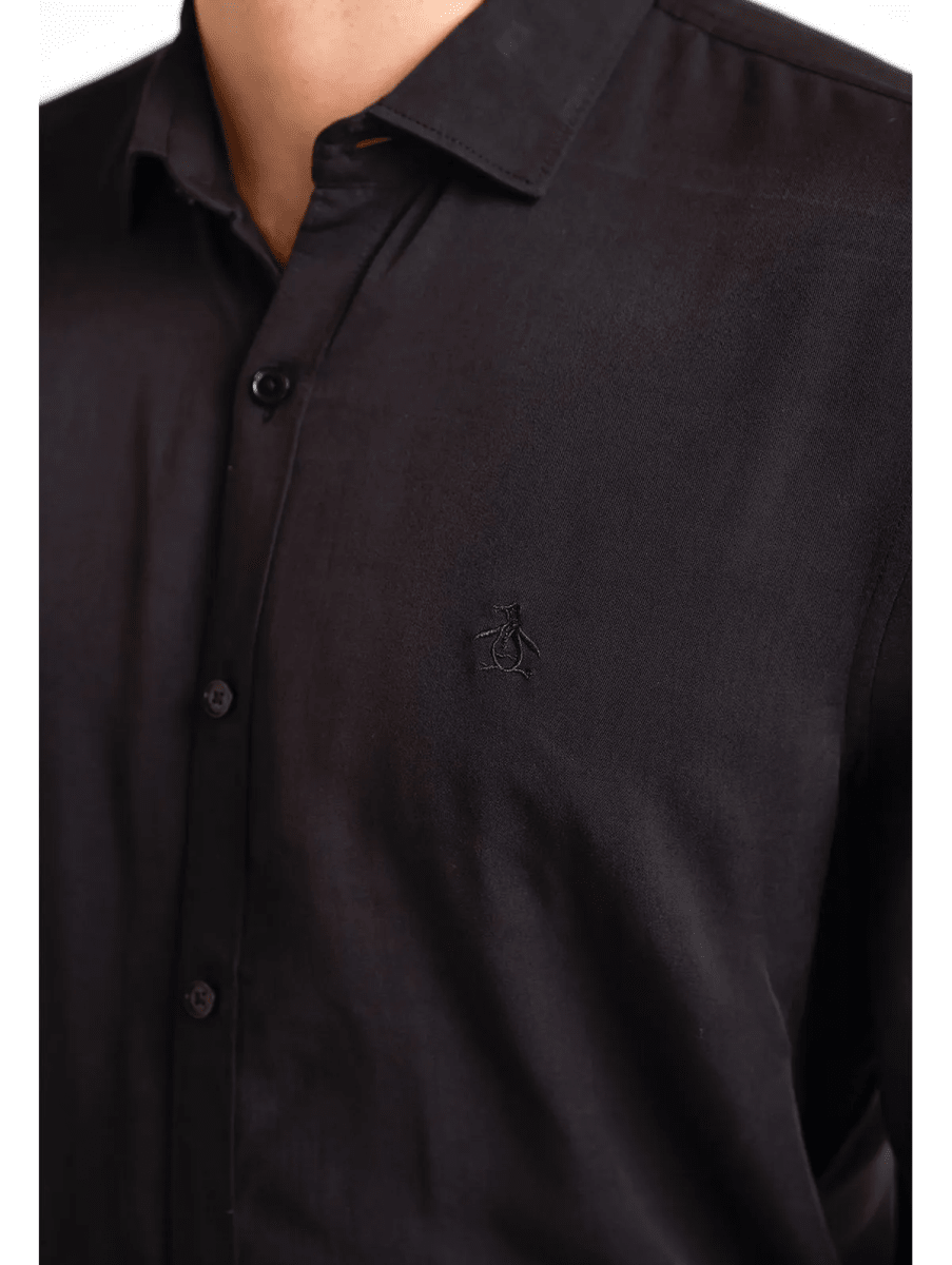 CAMISA ECOVERO HOMBRE NEGRA V6005N0093
