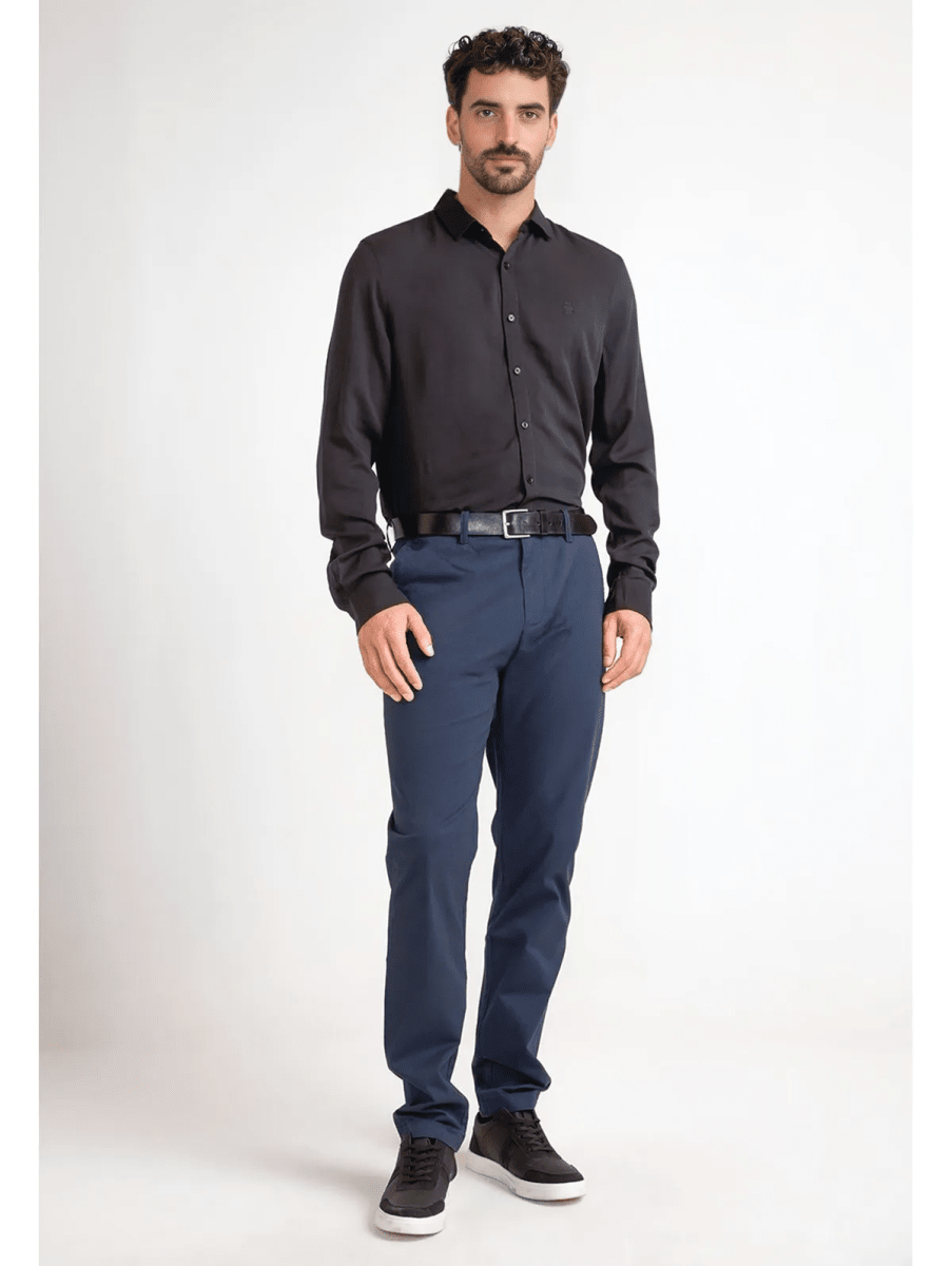 CAMISA ECOVERO HOMBRE NEGRA V6005N0094