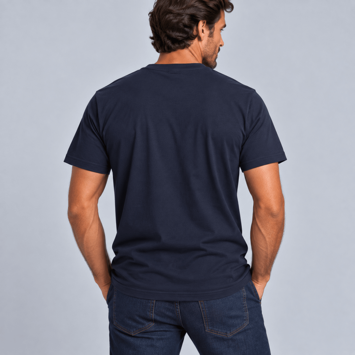 POLERA MANGA CORTA ESTAMPADA BASICA HOMBRE AZUL MARINO LI003N0793
