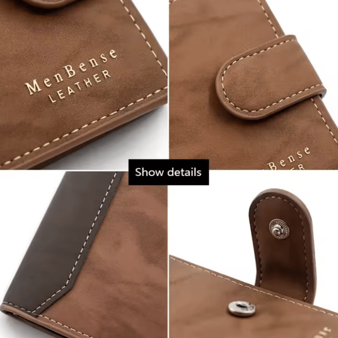 BILLETERA PU CON BROCHE PARA HOMBRE CAFE OSCURO AC200N0396