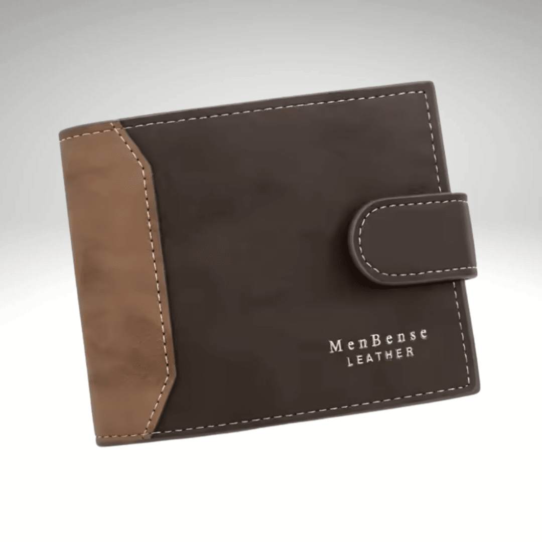 BILLETERA PU CON BROCHE PARA HOMBRE CAFE OSCURO AC200N0391