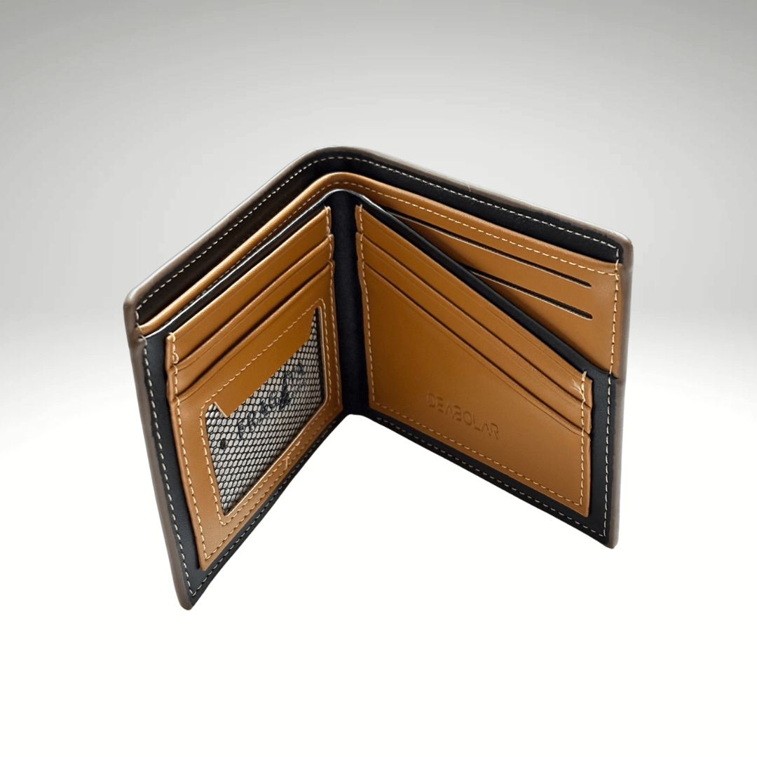 BILLETERA PU 3 LINEAS PARA HOMBRE CAFE OSCURO AC201N0392