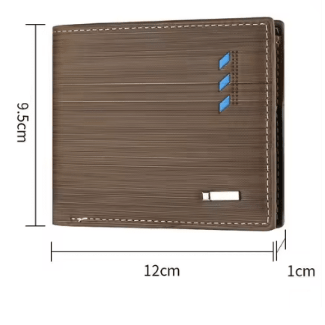 BILLETERA PU 3 LINEAS PARA HOMBRE CAFE OSCURO AC201N0394