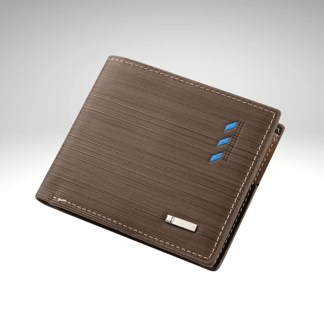 BILLETERA PU 3 LINEAS PARA HOMBRE CAFE OSCURO AC201N0391
