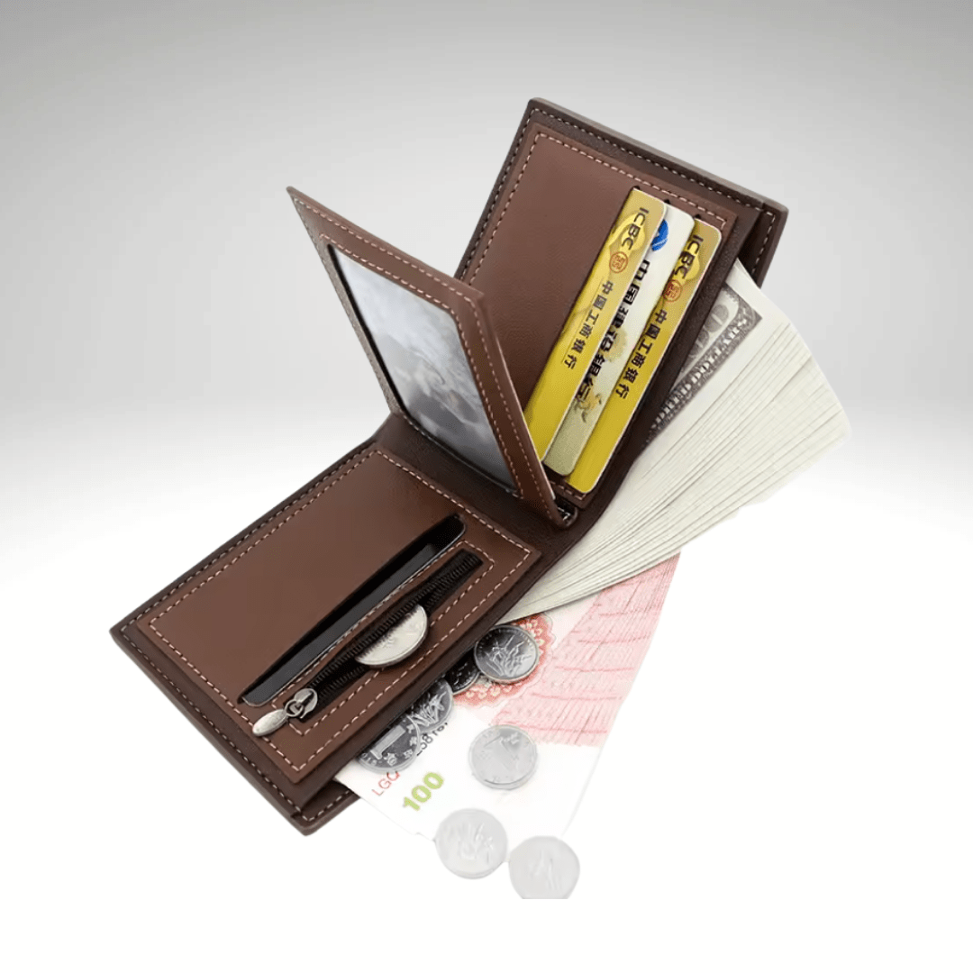 BILLETERA PU FRANJA PARA HOMBRE NEGRA AC202N0093