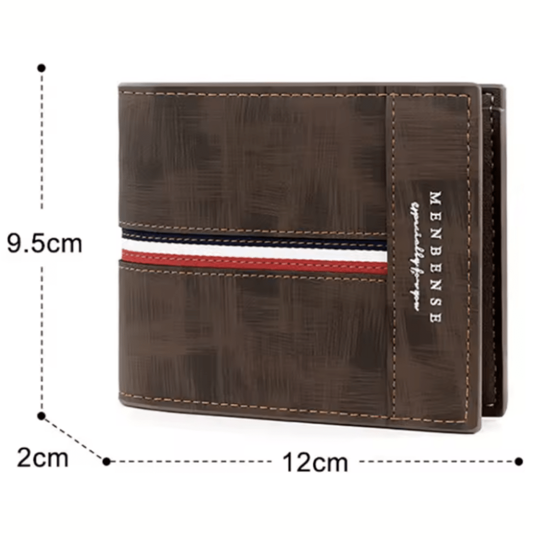 BILLETERA PU FRANJA PARA HOMBRE NEGRA AC202N0095