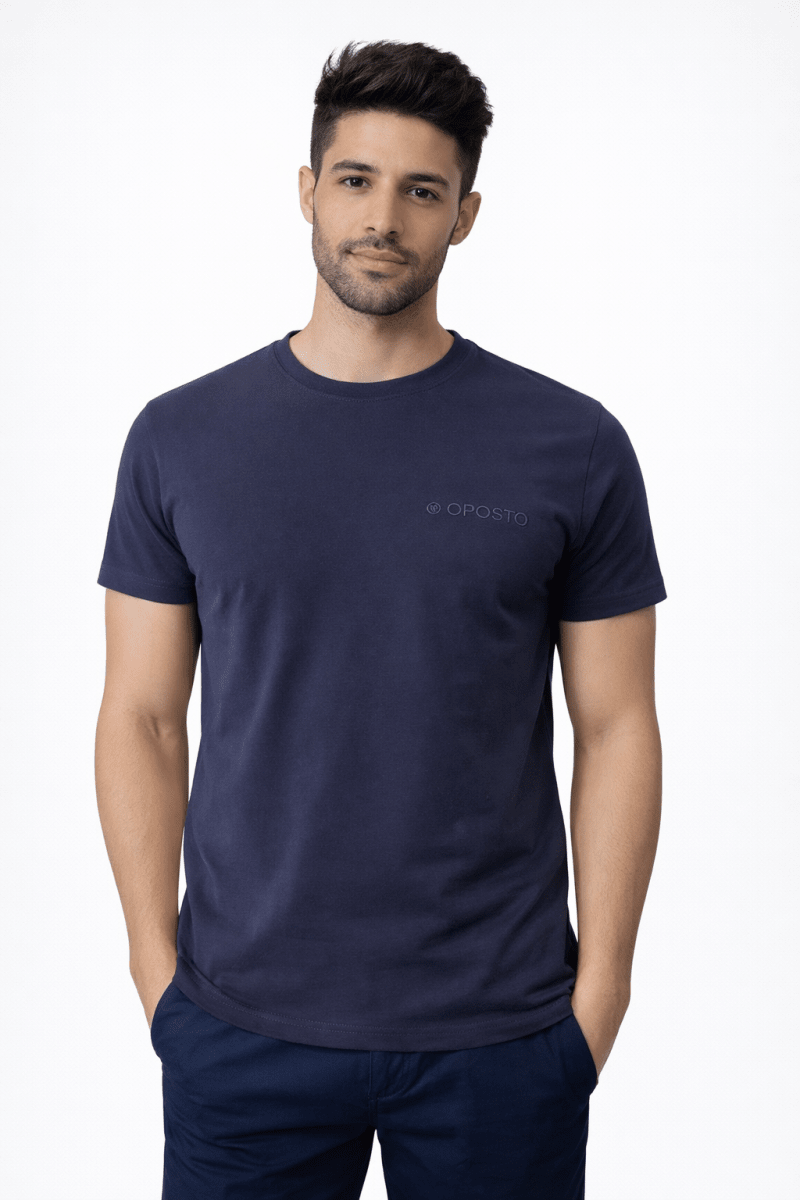 POLERA MANGA CORTA BASICA OPOSTO AZUL MARINO LI000N0791
