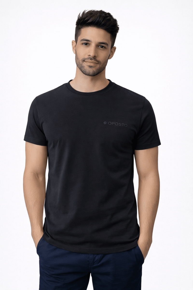 POLERA MANGA CORTA BASICA OPOSTO NEGRO LI000N0091