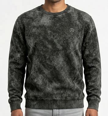 POLERON ACID WASH HOMBRE NEGRO I6000N0091