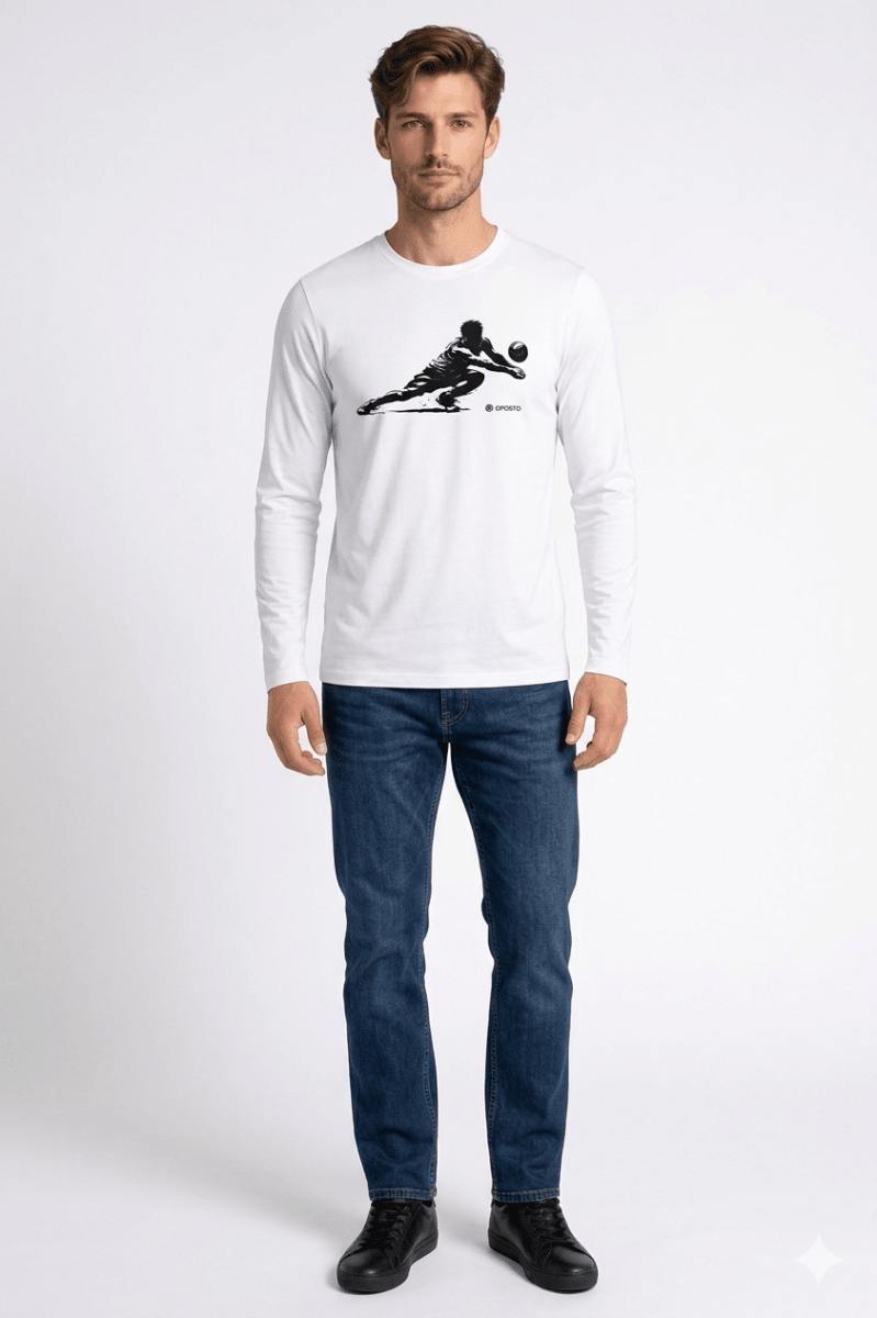 POLERA MANGA LARGA ESTAMPADA BLANCO - VOLLEYBALL I6000N0011