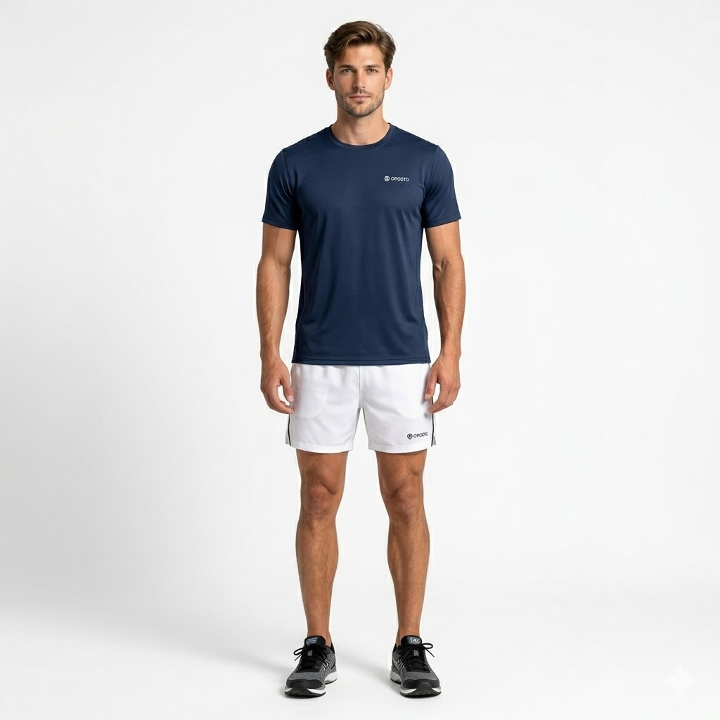 POLERA MANGA CORTA TÉCNICA Y SPORT AZUL MARINO LI001N0791