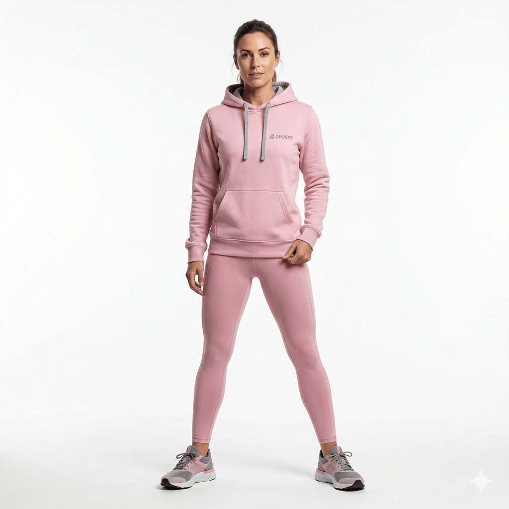 POLERON CON CAPUCHA BICOLOR MUJER ROSADO LI003N0501