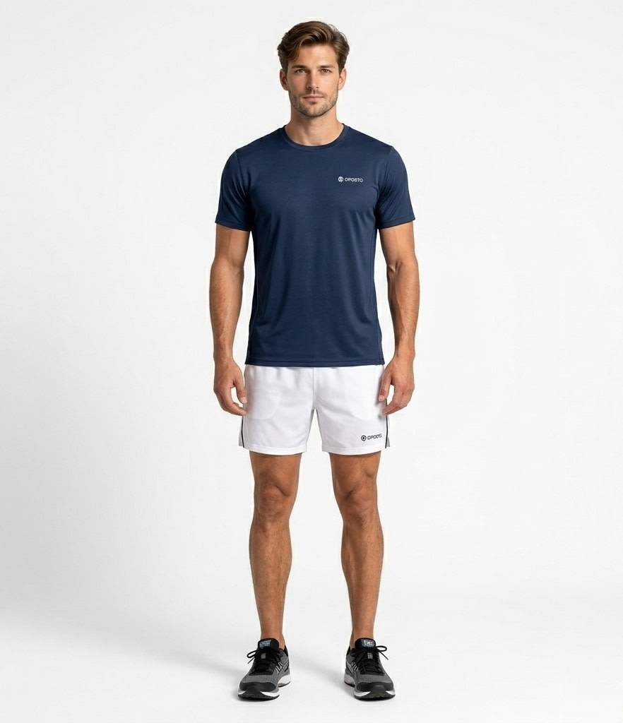 POLERA MANGA CORTA TÉCNICA Y SPORT AZUL MARINO LI001N0792