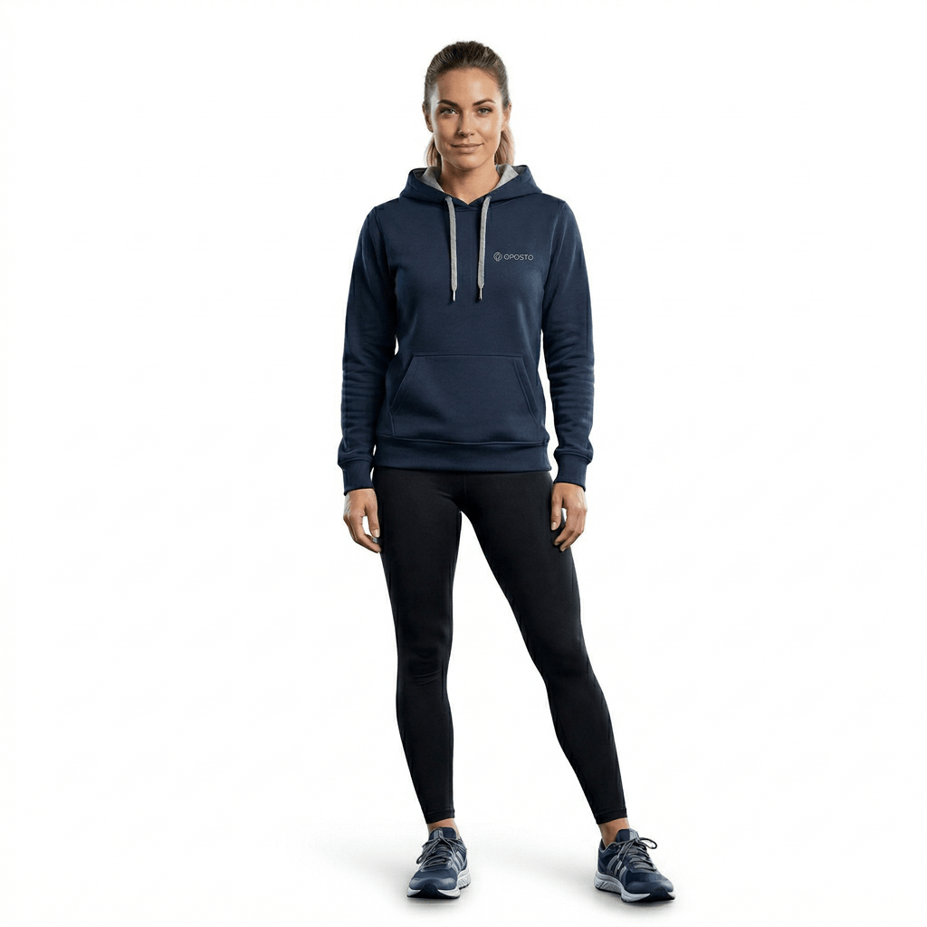 POLERON CON CAPUCHA BICOLOR MUJER AZUL MARINO LI003N0791