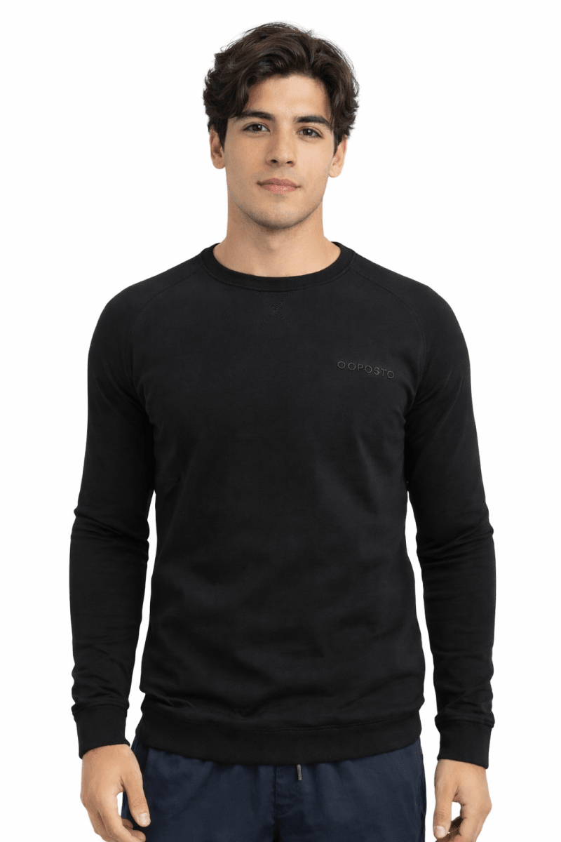POLERON BÁSICO CREWNECK OPOSTO NEGRO LI000N0091