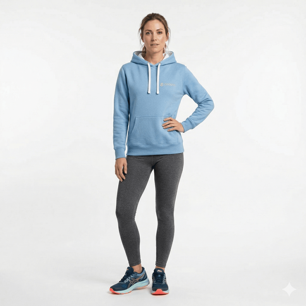 POLERON CON CAPUCHA BICOLOR MUJER CELESTE LI003N0701