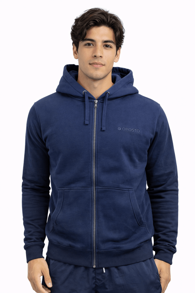 POLERON BÁSICO FULL ZIPPER OPOSTO AZUL MARINO LI002N0791