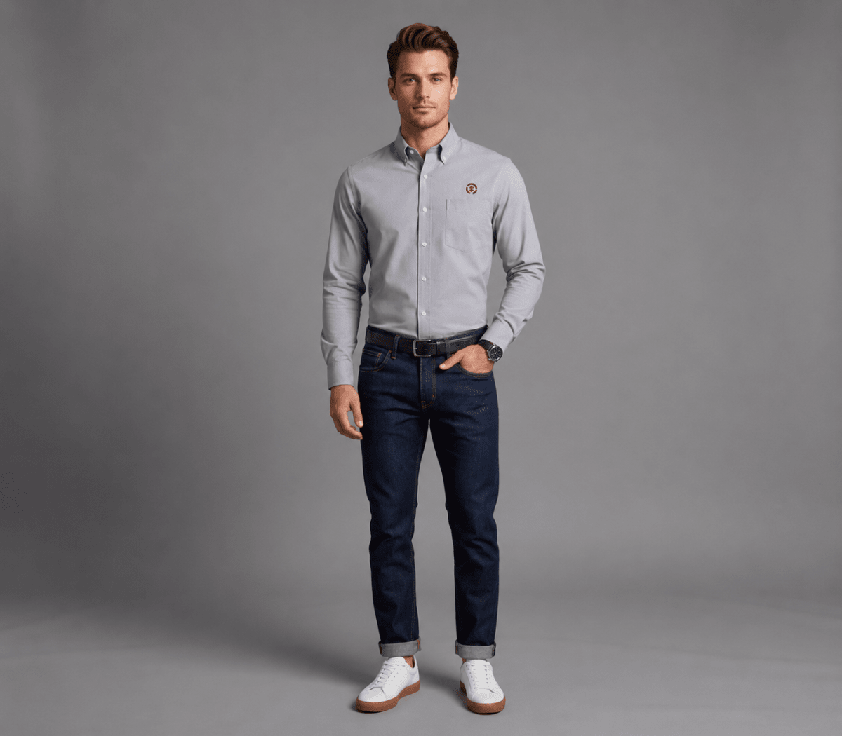 CAMISA OXFORD OPOSTO GRIS I6001N0031