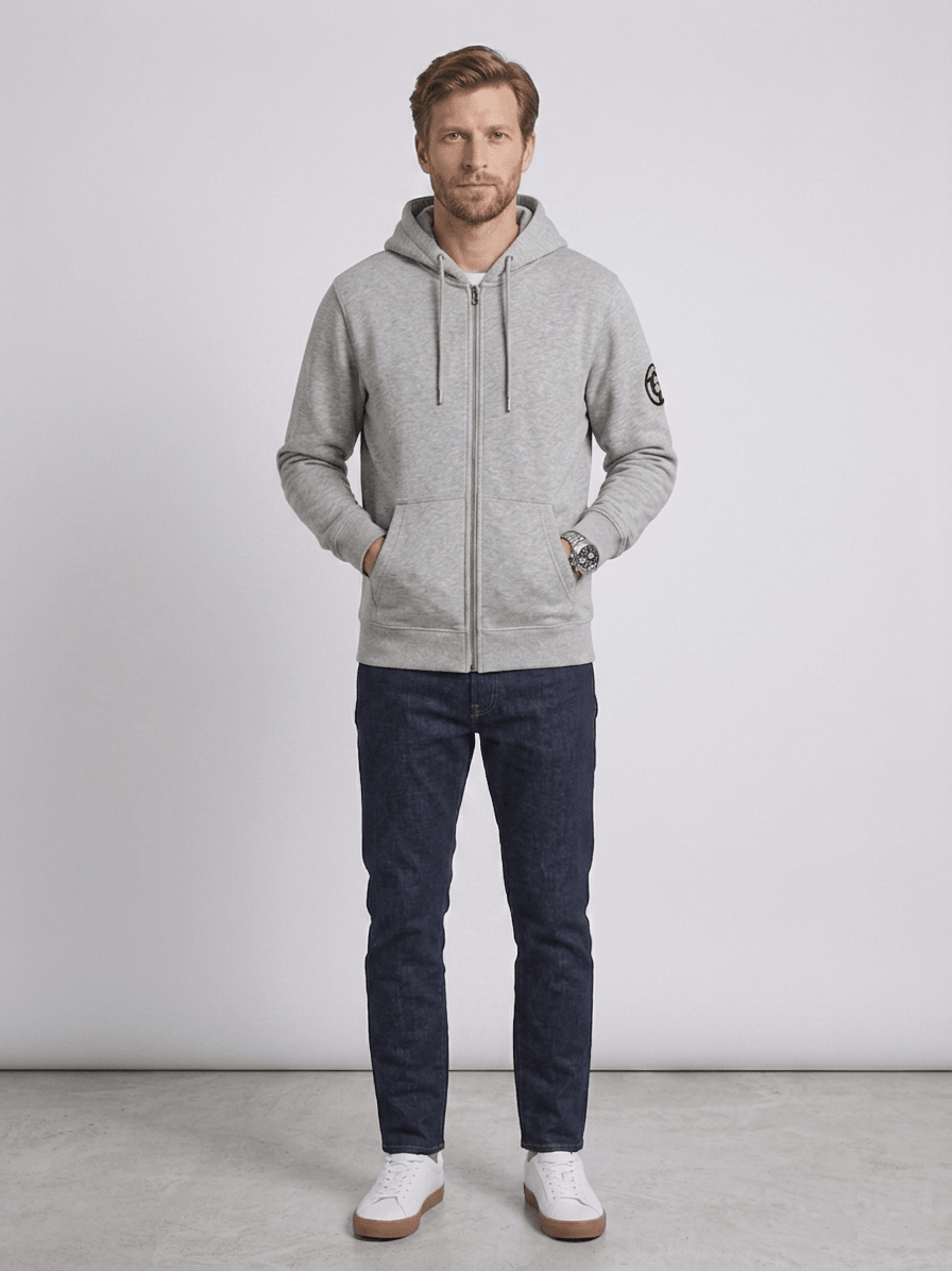 POLERON FULL ZIP TERMICO GRIS MELANGE LI004N0033