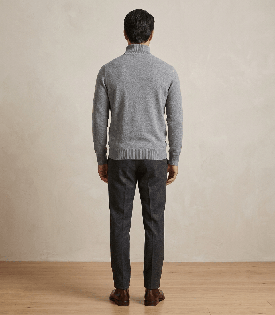 SWEATER CUELLO TORTUGA 100% ALGODON GRIS I6000N0033